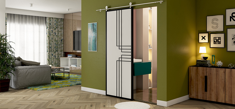 sliding bathroom door installation in San Dimas